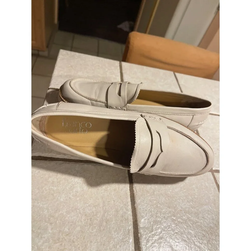 Franco Sarto Cedra Leather Loafers Penny Lug Sole & Stitching Detail Size 8M - Picture 6 of 10